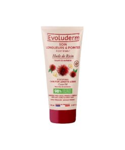 EVOLUDERM Huile de Ricin Stiprinošs matu kopšanas līdzeklis garumam un galiem ļoti sausiem, cirtainiem un nepakļāvīgiem matiem, 100 ml