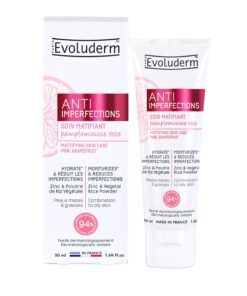 EVOLUDERM Matējošs sejas kopšanas līdzeklis pret ādas nepilnībām kombinētai un taukainai ādai, 50 ml