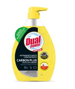 DUAL POWER Koncentrēta trauku mazgāšanas želeja Carbon Plus ar citrona sulu, 600 ml