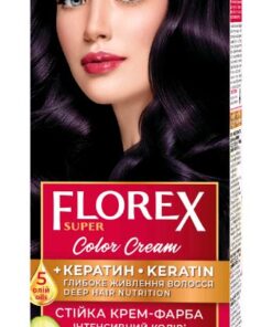 FLOREX SUPER Noturīga matu krēmkrāsa Nr. 6.0 Baklažāns, 2x25/25ml, 10 ml