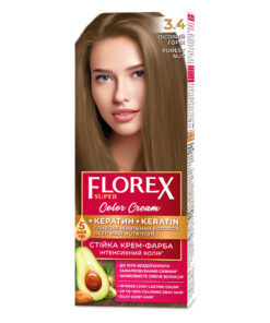 FLOREX SUPER Noturīga matu krēmkrāsa Nr. 3.4 Lazdu rieksts, 2x25/25ml, 10 ml