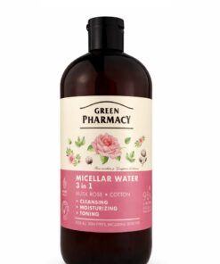 GREEN PHARMACY Micelārais ūdens 3in1 Muskatroze un kokvilna, 500 ml