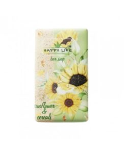 HAPPY LIFE Cietās ziepes Saulespuķe un graudaugi, 180 g